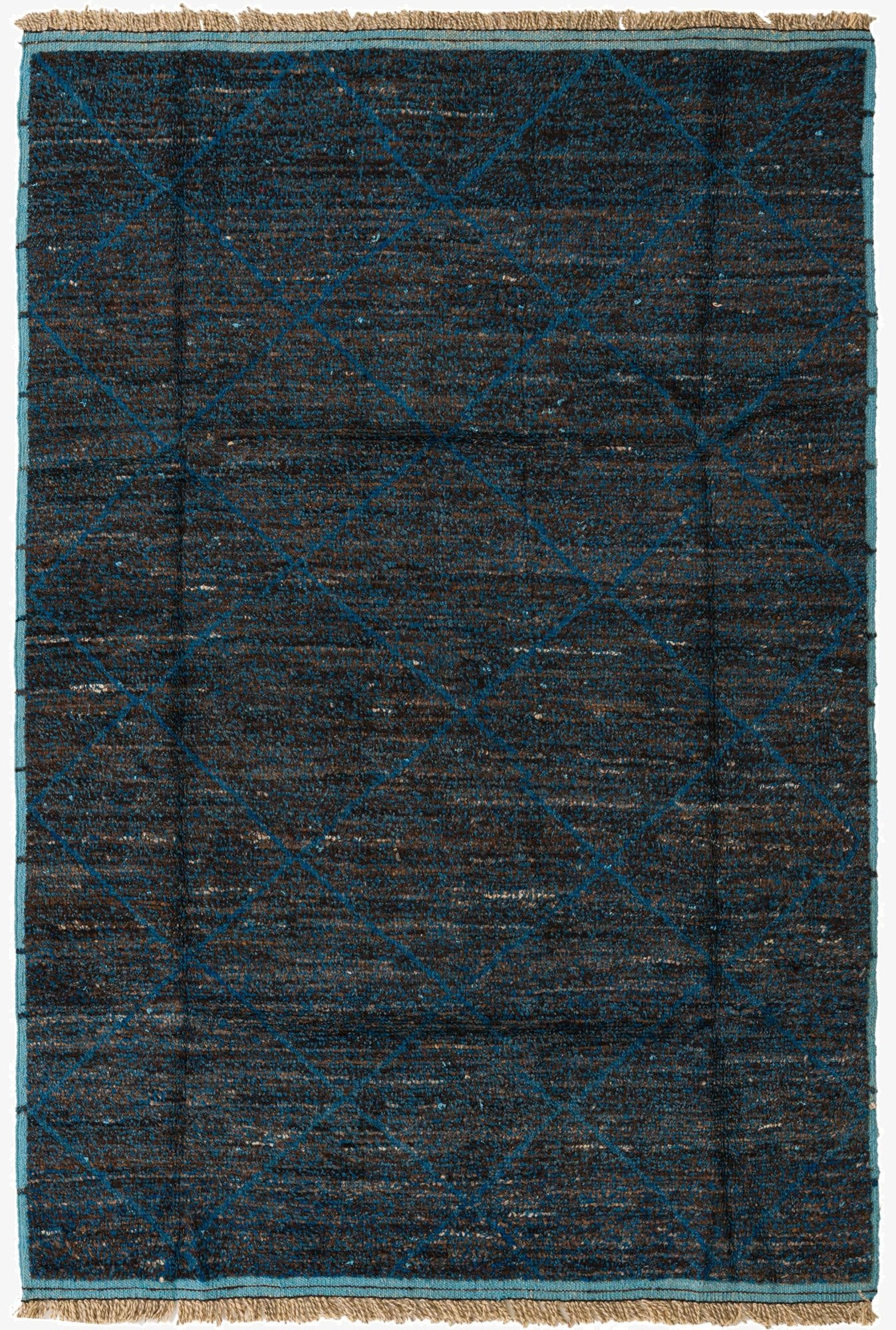  6' 3 x 9' 4  Hand Knotted Moroccan Wool Rug