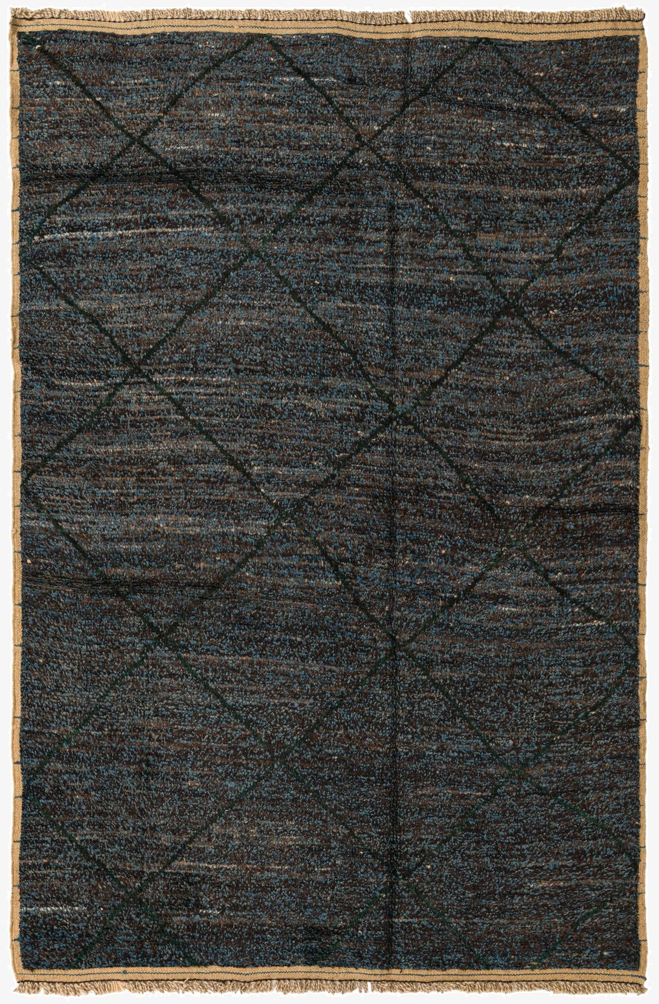  6' 2 x 9' 2  Hand Knotted Moroccan Wool Rug