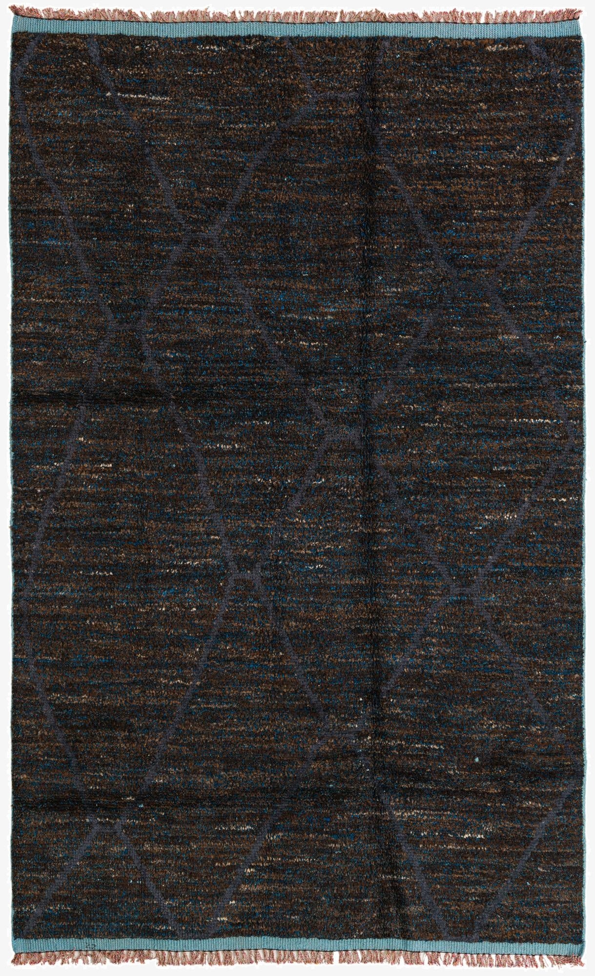  6' 1 x 9' 7  Hand Knotted Moroccan Wool Rug