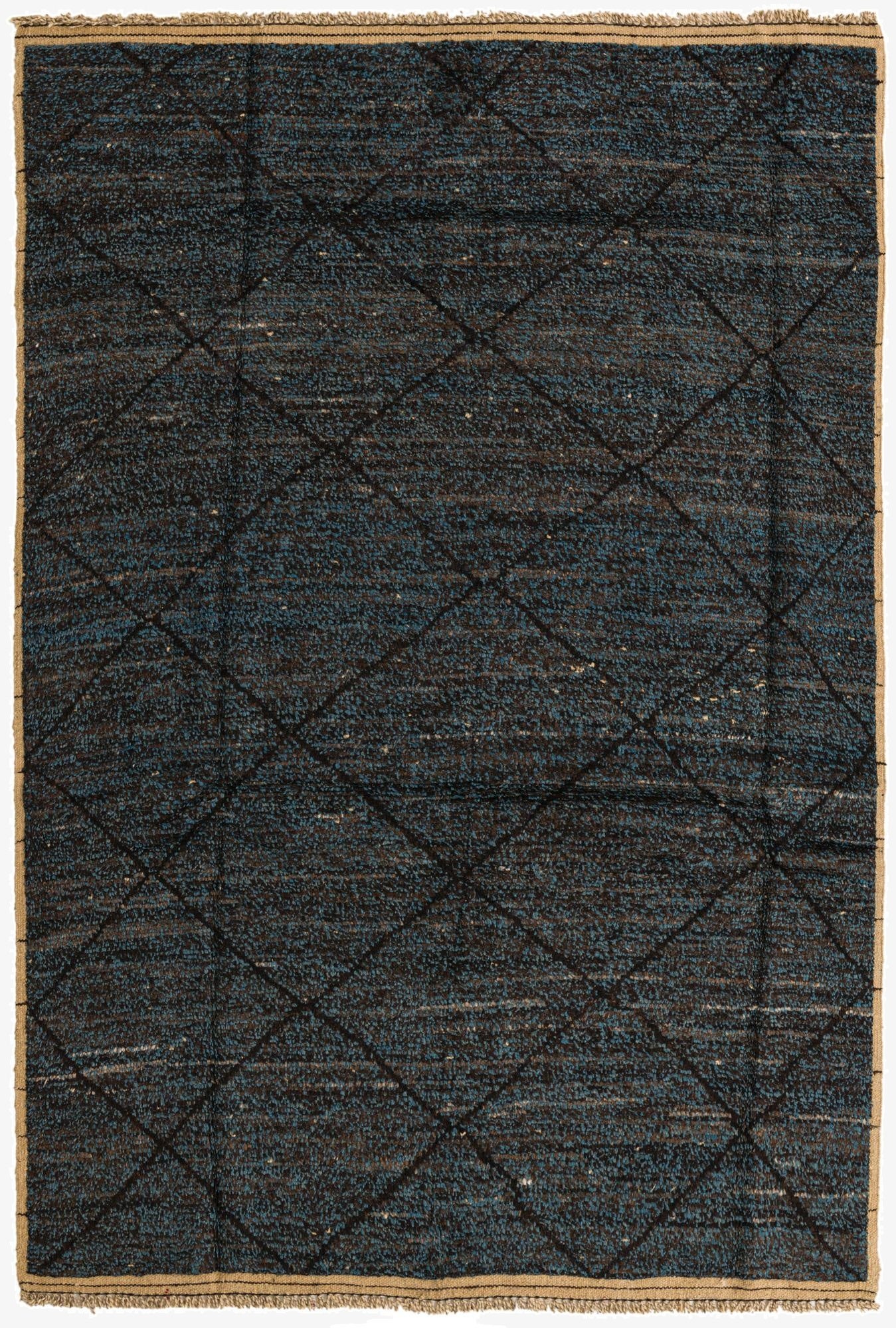  6' 4 x 9' 3  Hand Knotted Moroccan Wool Rug