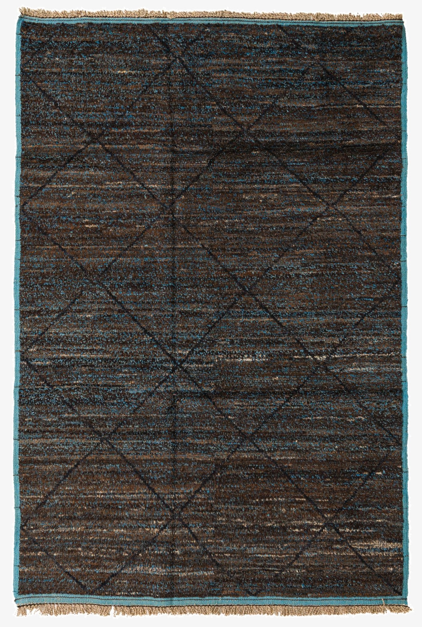  6' 2 x 9' 2  Hand Knotted Moroccan Wool Rug
