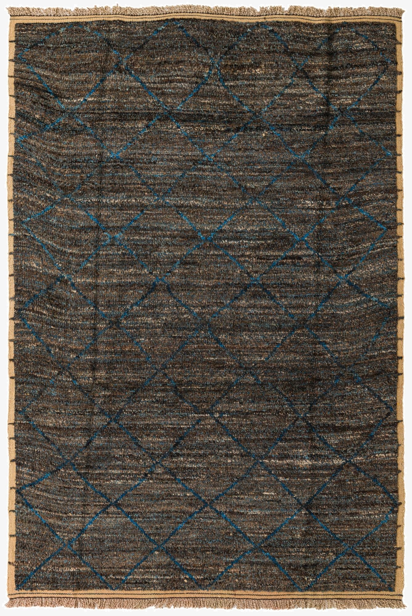  6' 6 x 9' 8  Hand Knotted Moroccan Wool Rug