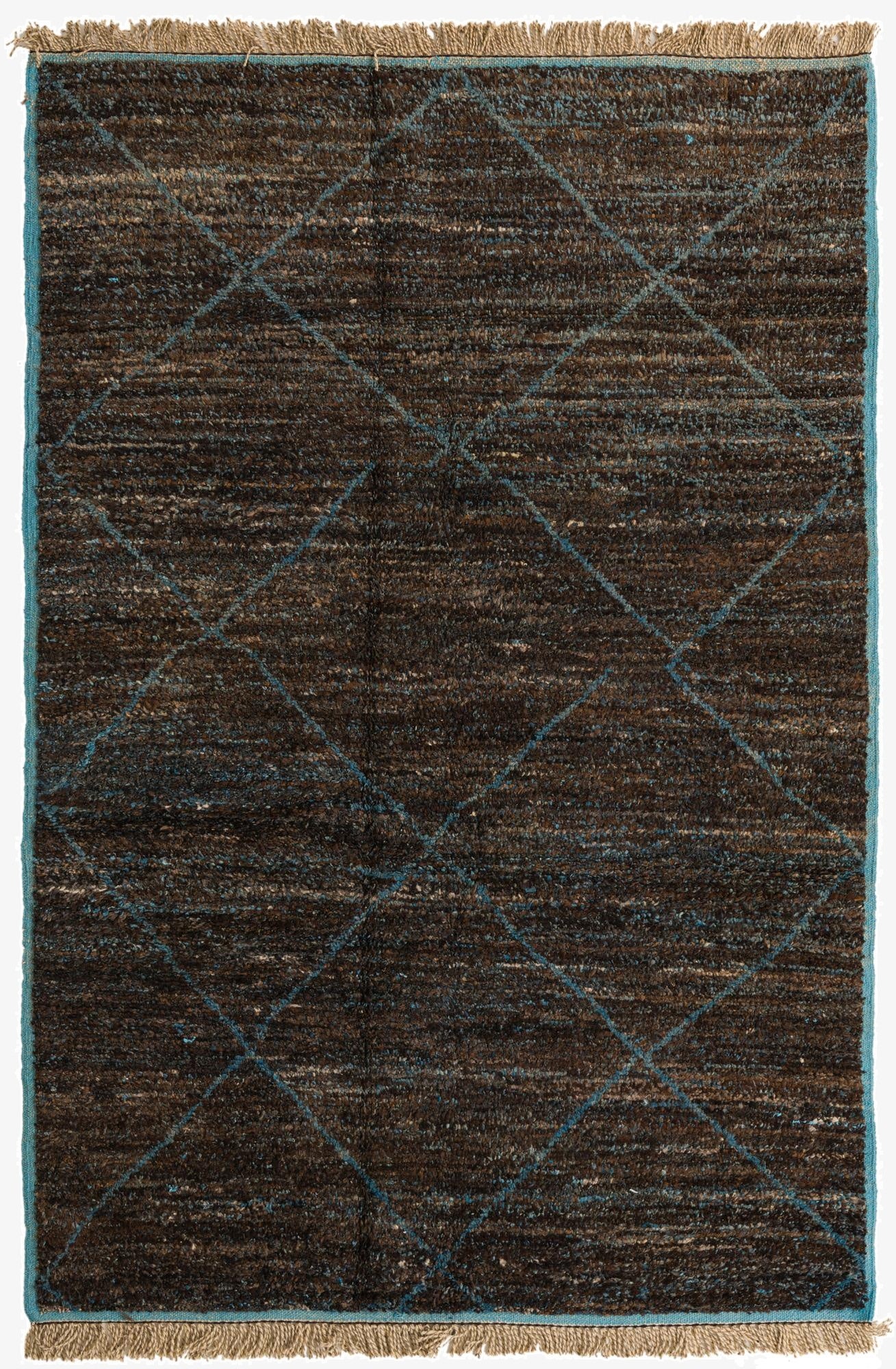  6' 2 x 9' 5  Hand Knotted Moroccan Wool Rug