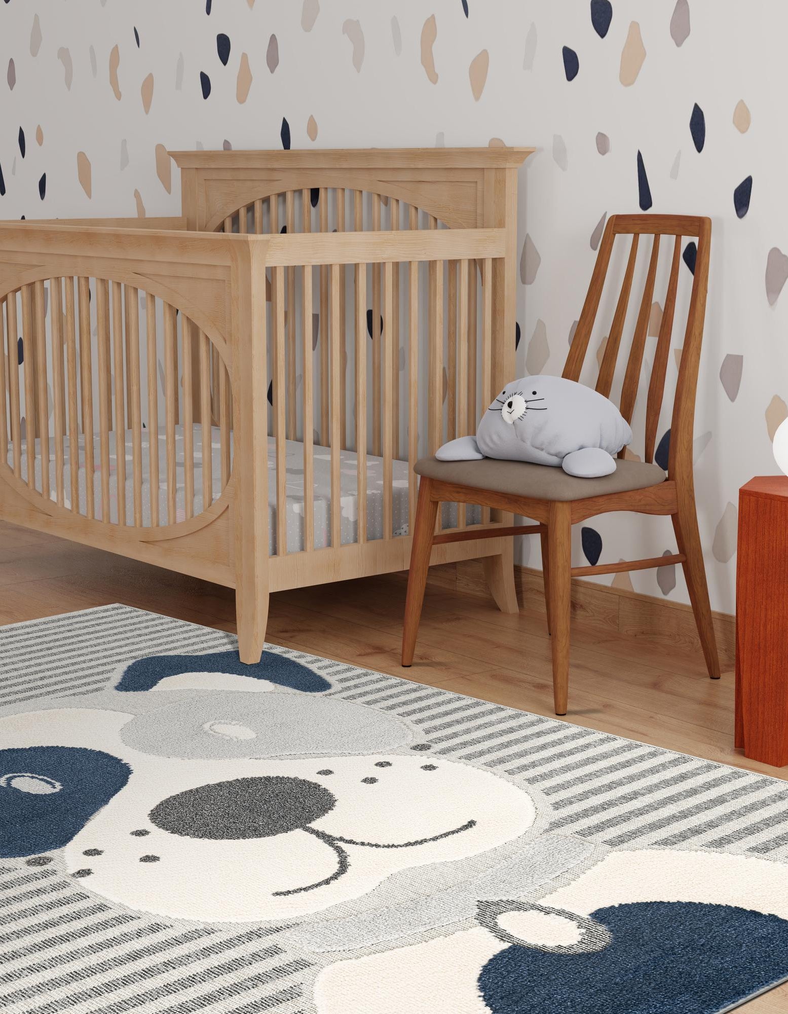 Blue and Gray 9' x 12' Whimsy Kids Rug | Rugs.com