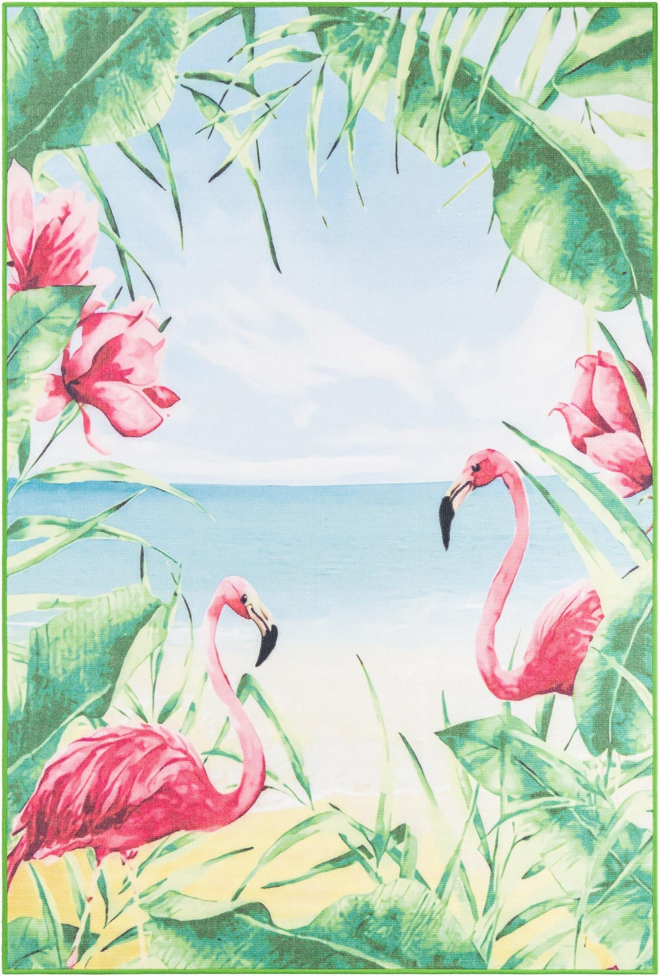  5' 3 x 8'  Washable Jill Zarin Caribbean Indoor / Outdoor Rug