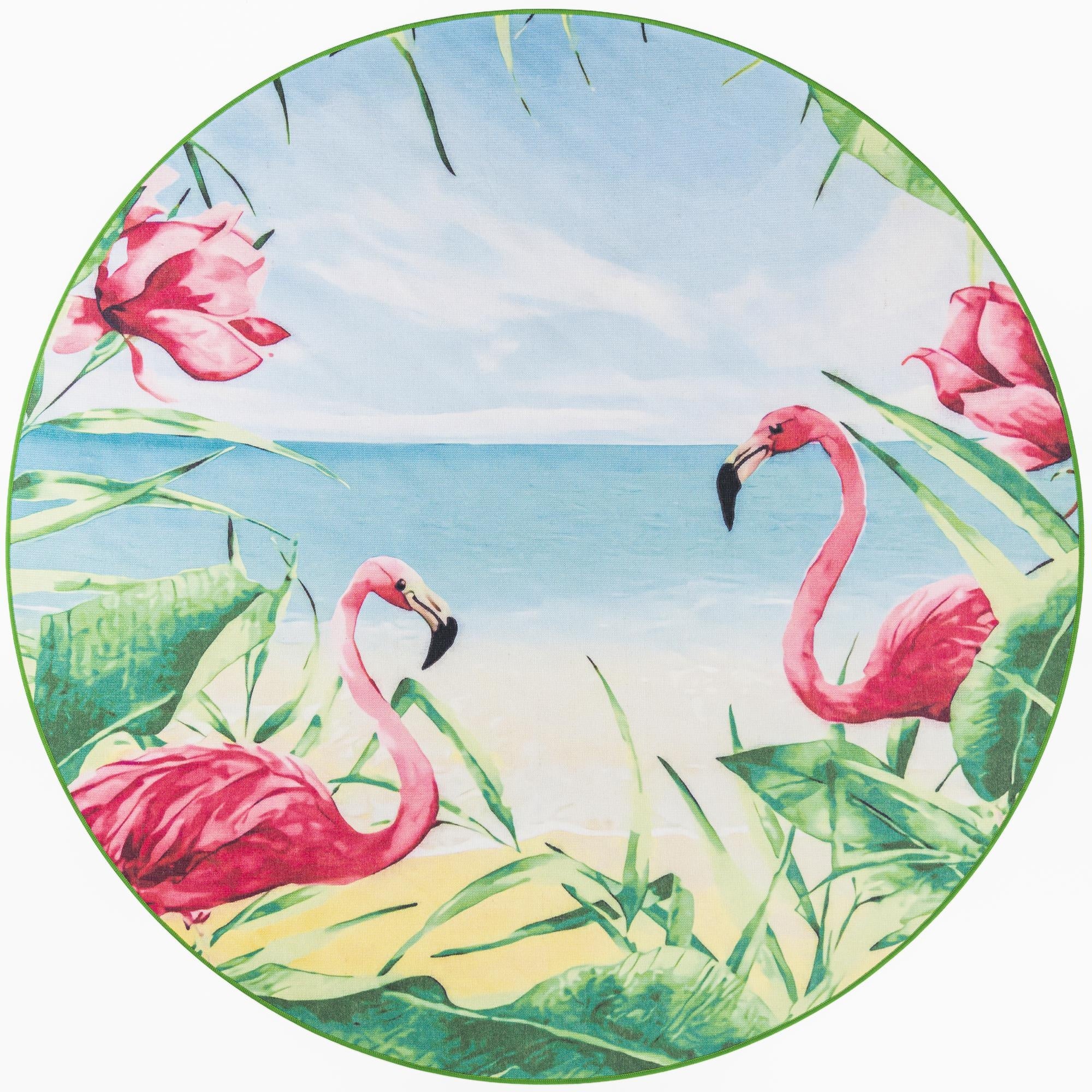  7' 10 x 7' 10  Washable Jill Zarin Caribbean Indoor / Outdoor Round Rug