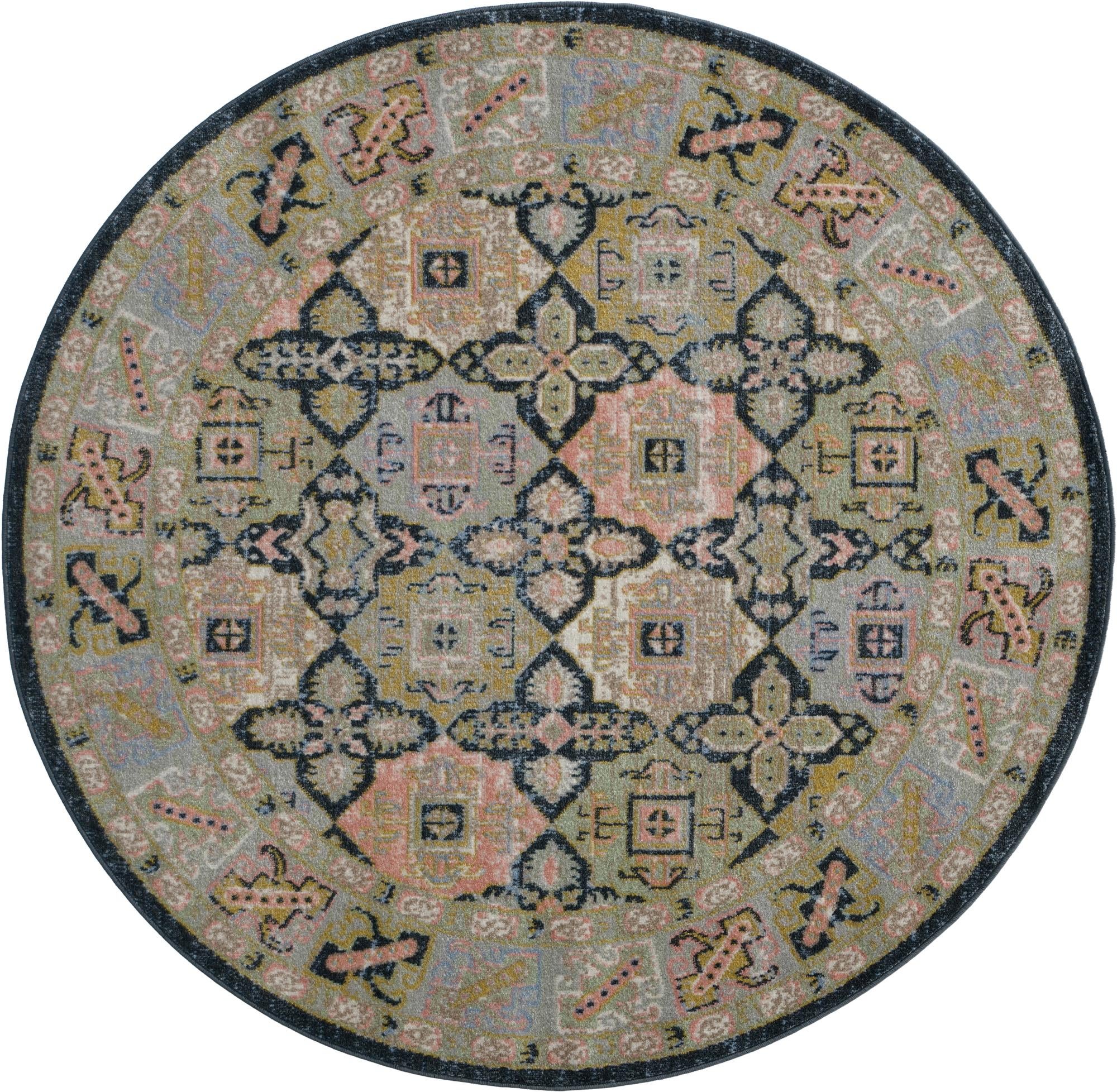  5' 3 x 5' 3 Kamala Washable Round Rug