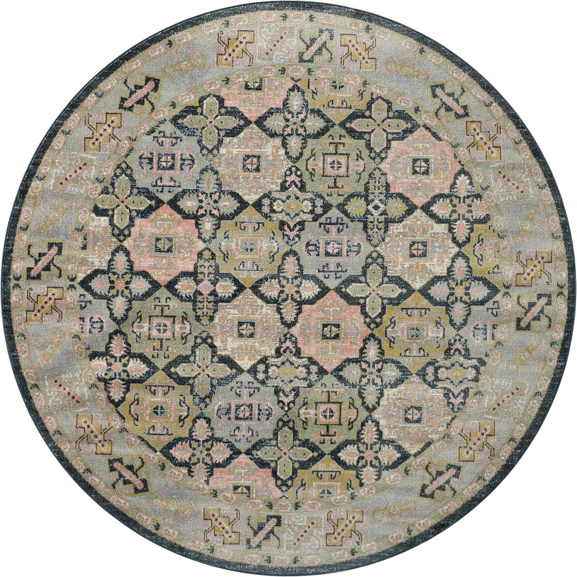 7' 10 x 7' 10 Kamala Washable Round Rug