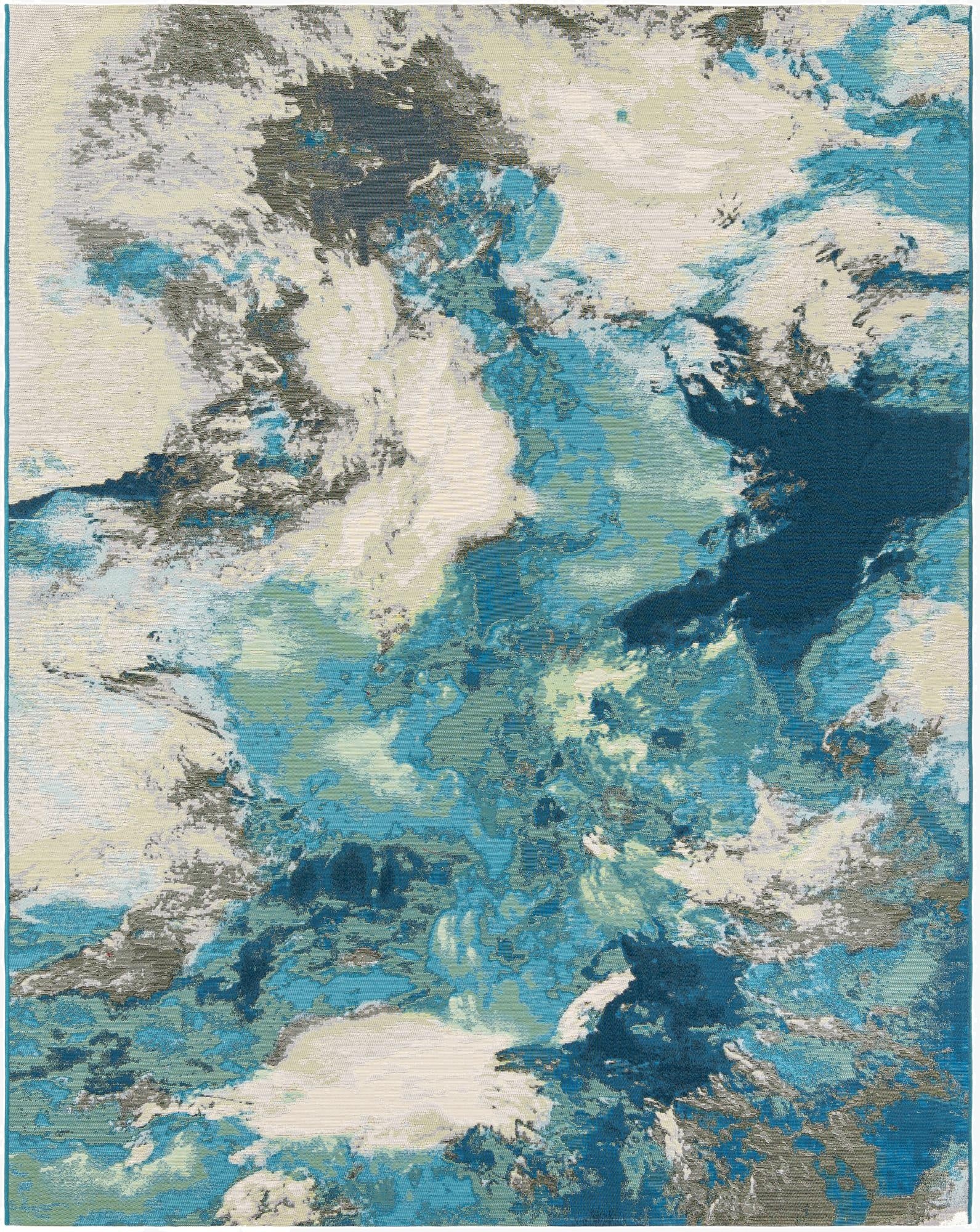  7' 10 x 10'  Washable Modern Indoor / Outdoor Rug