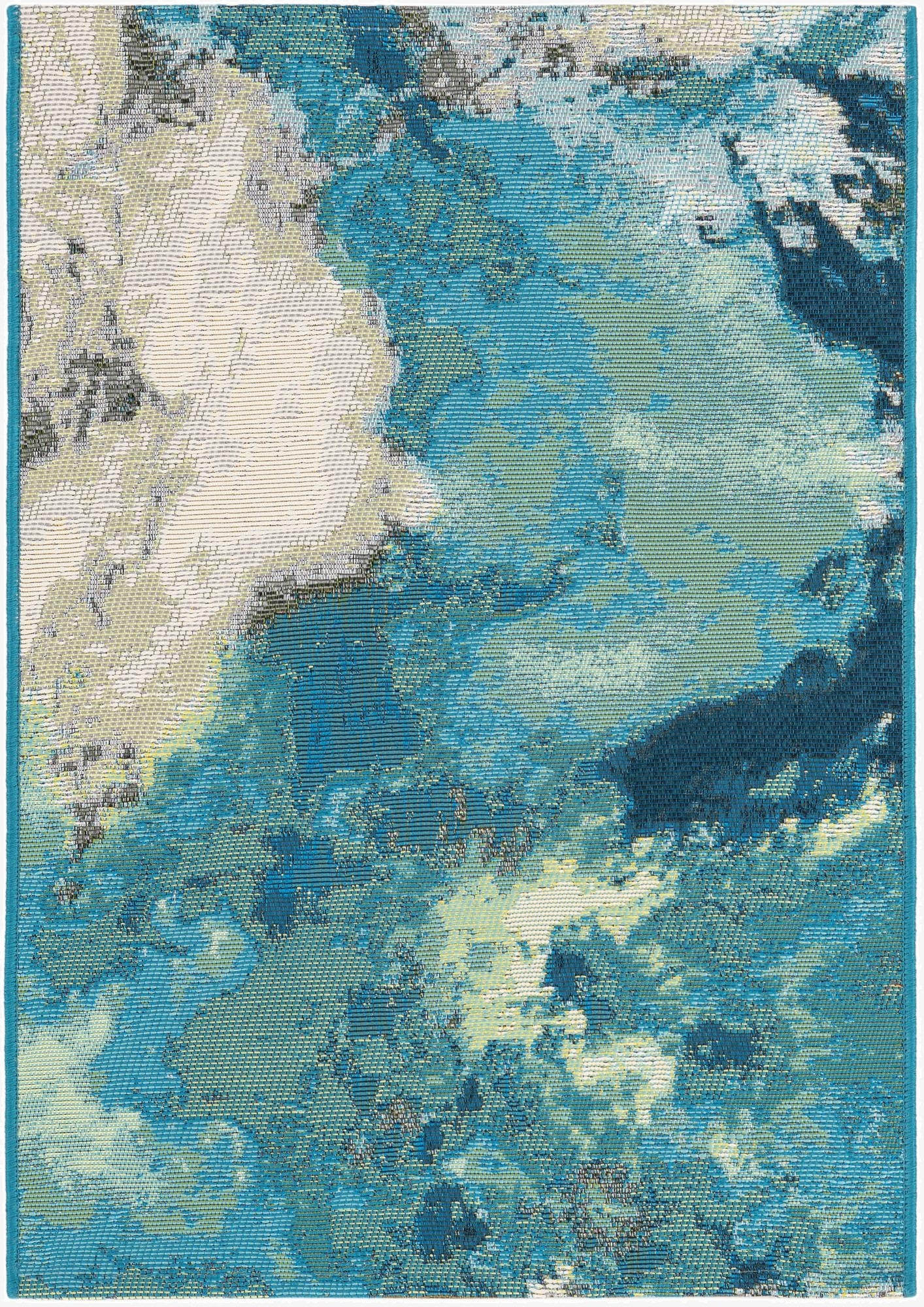  2' x 3' 1  Washable Modern Indoor / Outdoor Rug