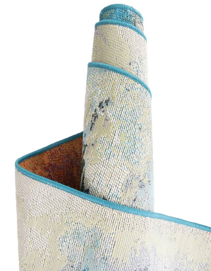 Detail image of  5' 3 x 5' 3  Washable Modern Indoor / Outdoor Round Rug