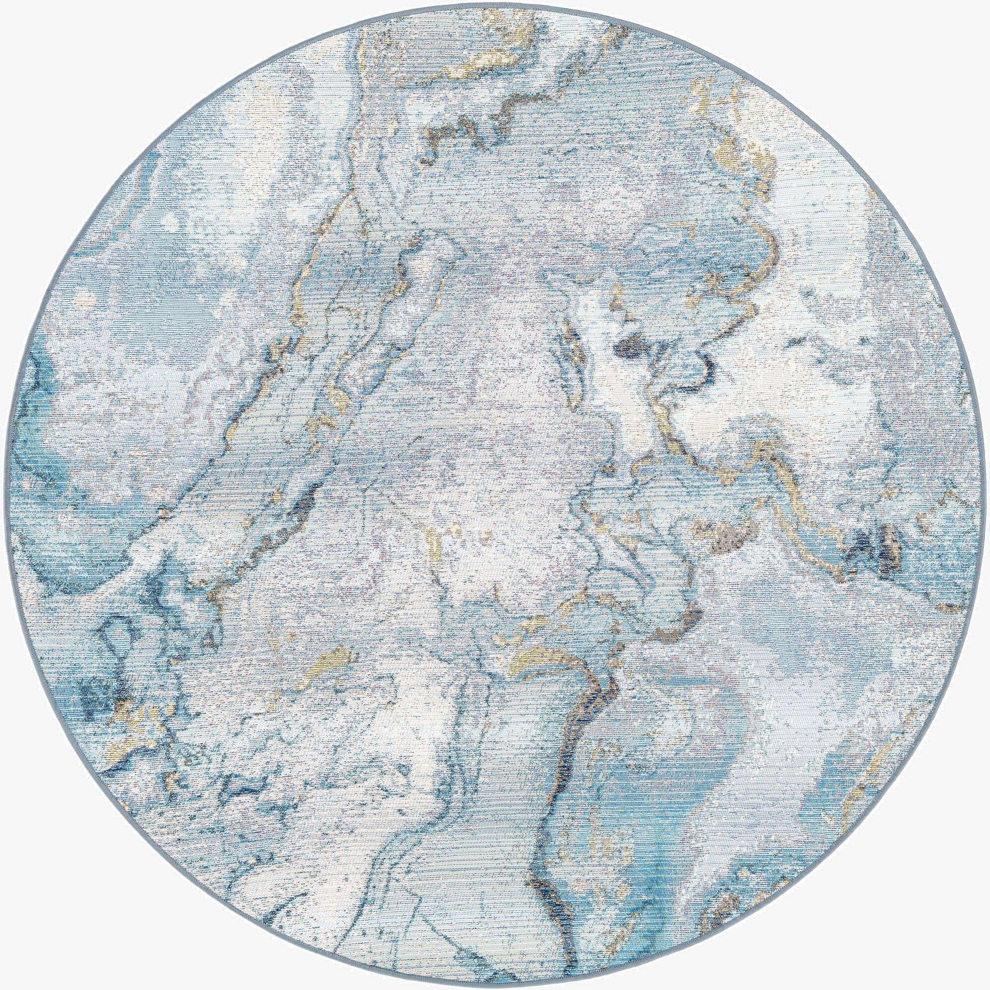  5' 3 x 5' 3  Washable Modern Indoor / Outdoor Round Rug