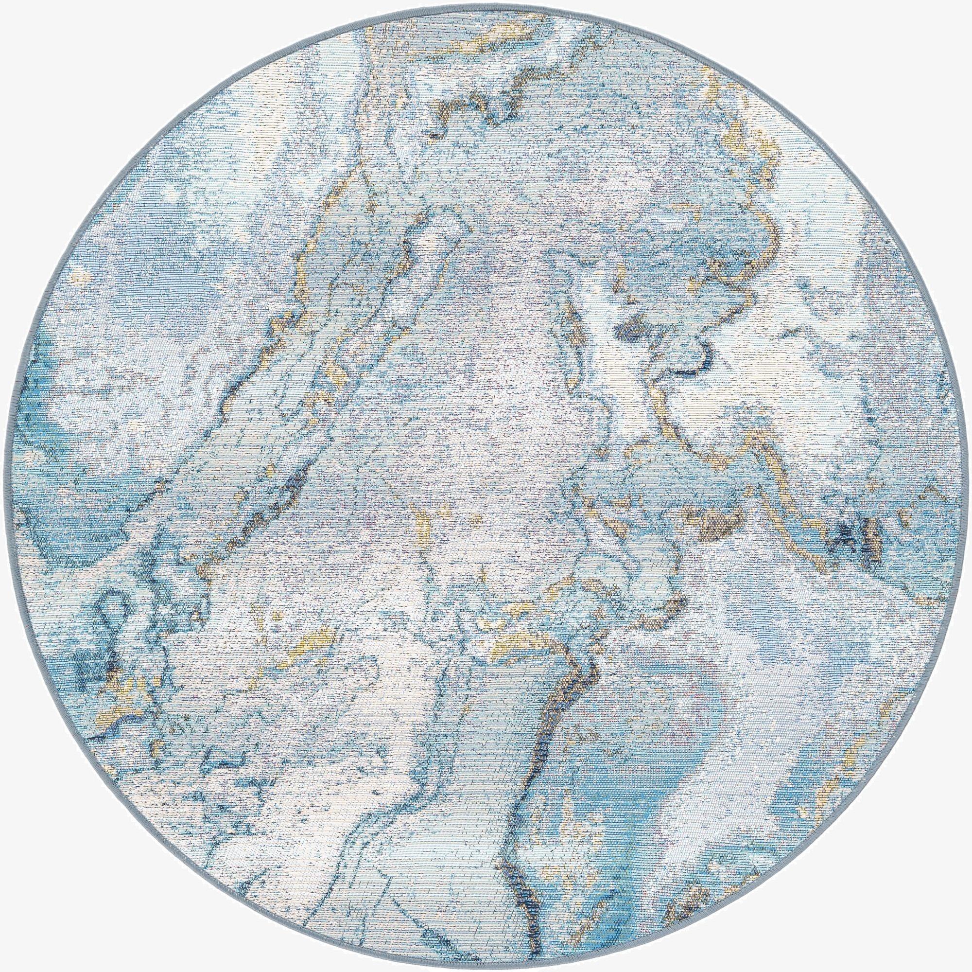  4' x 4'  Washable Modern Indoor / Outdoor Round Rug