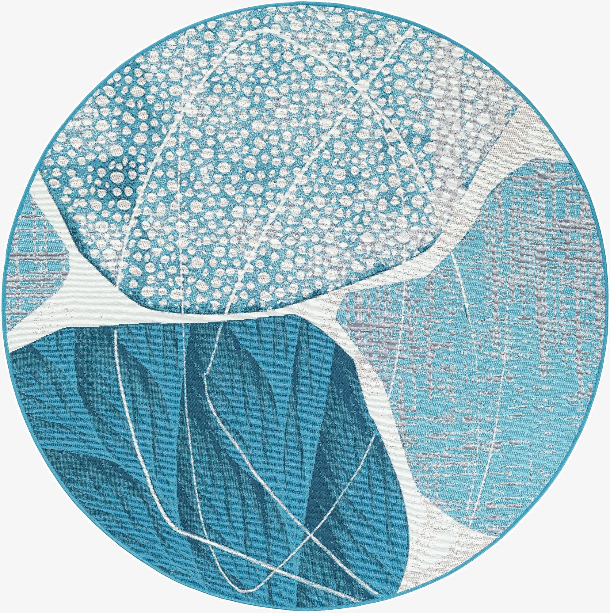  5' 3 x 5' 3  Washable Modern Indoor / Outdoor Round Rug