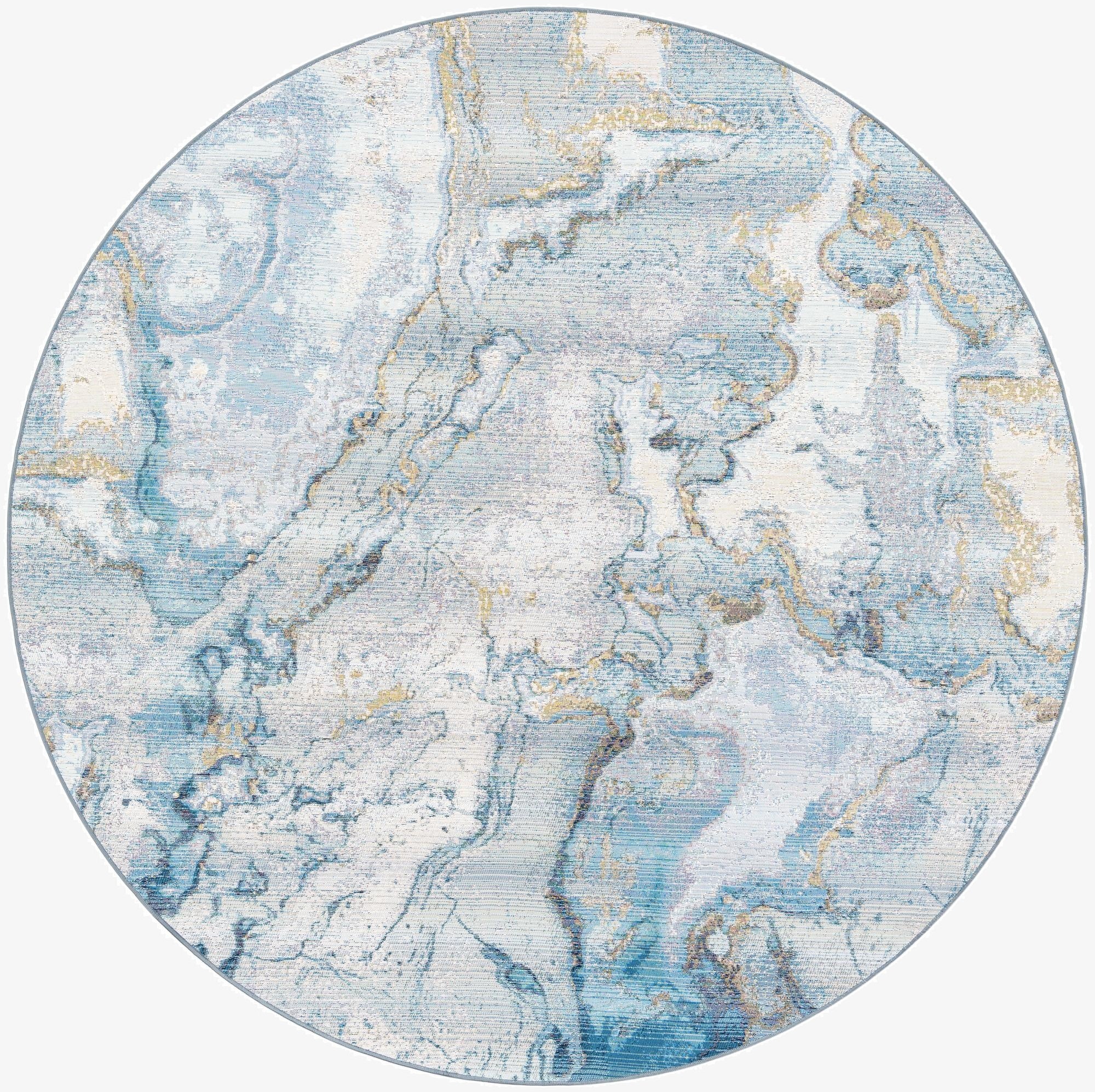  7' 10 x 7' 10  Washable Modern Indoor / Outdoor Round Rug