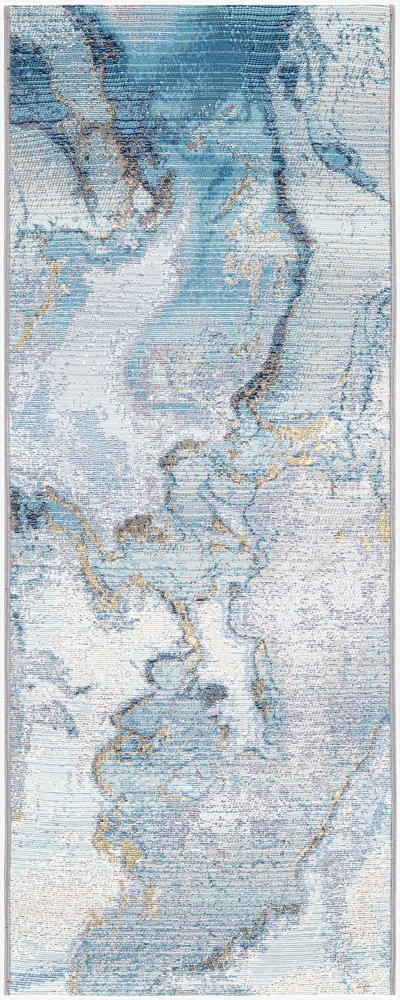  2' x 5'  Washable Modern Indoor / Outdoor Runner Rug