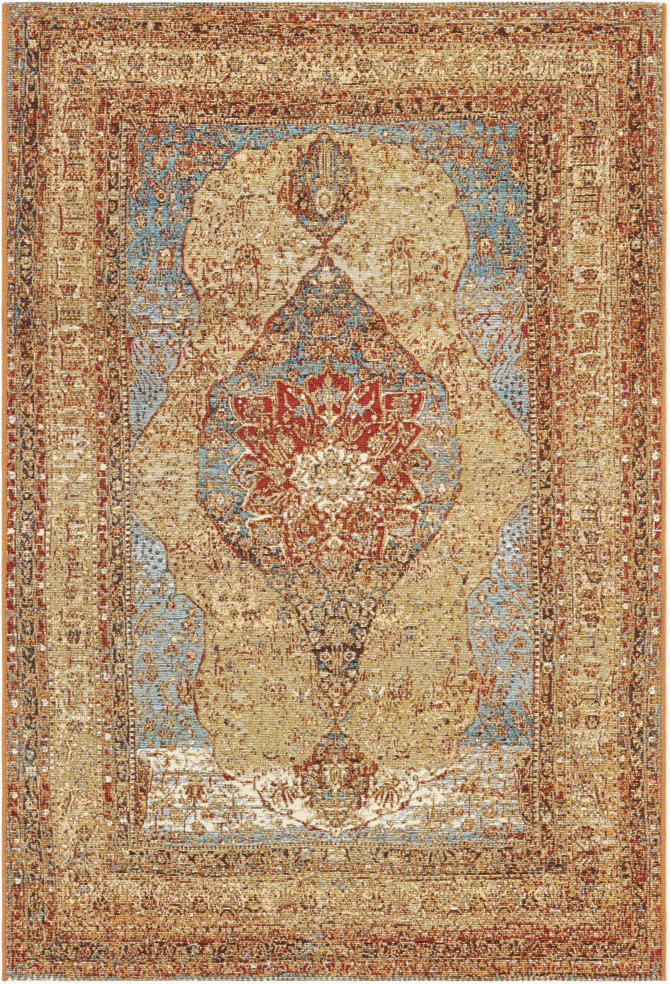  4' x 6'  Washable Traditional Indoor / Outdoor Rug