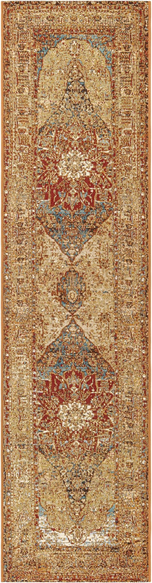  2' x 8'  Washable Traditional Indoor / Outdoor Runner Rug