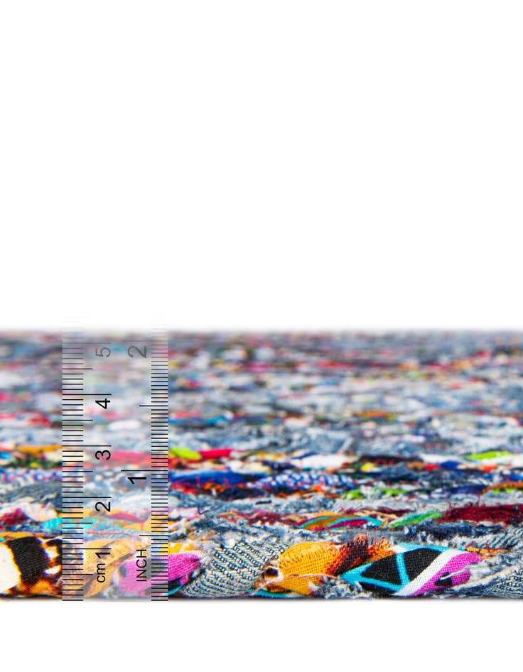 Detail image of  2' 2 x 3' 7  Hand Braided Chindi Hearth Rug