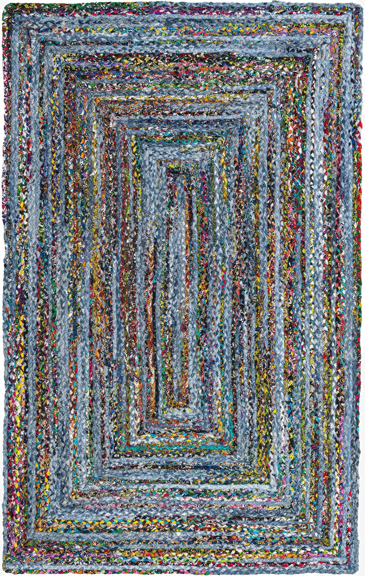  5' 1 x 8'  Hand Braided Chindi Rug