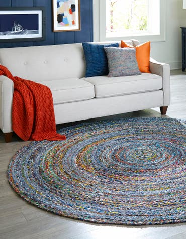  3' 3 x 3' 3  Hand Braided Chindi Round Rug