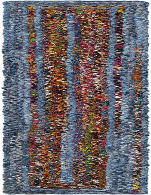 Detail image of  1' 2 x 8'  Hand Braided Chindi Table Runner Rug