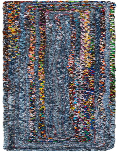 Detail image of  1' 2 x 5' 1  Hand Woven Braided Chindi Table Runner Rug