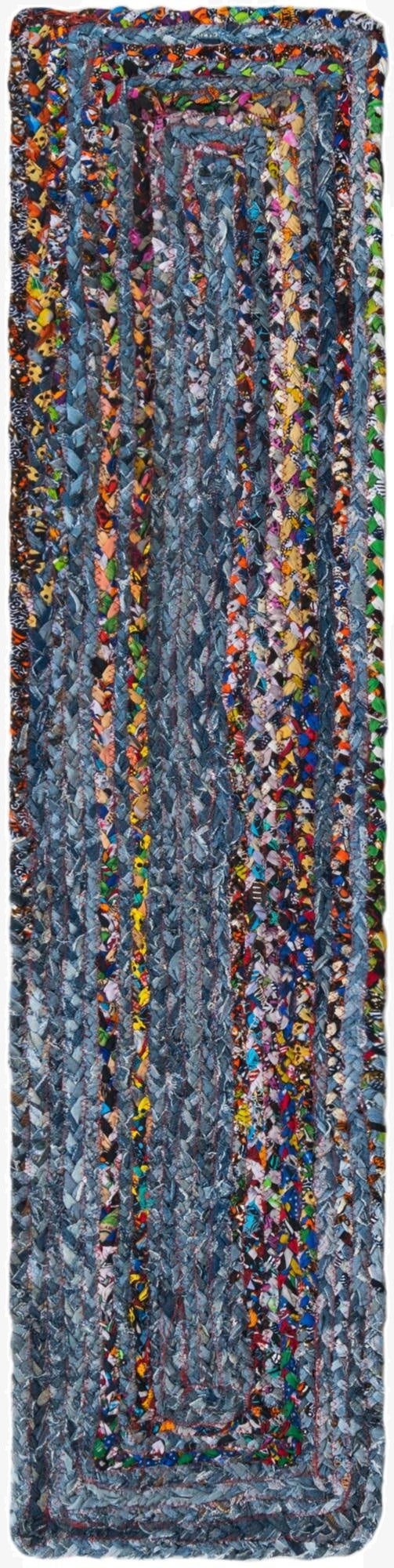  1' 2 x 5' 1  Hand Woven Braided Chindi Table Runner Rug