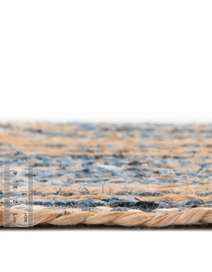 Detail image of  8' x 10'  Hand Braided Chindi Oval Rug