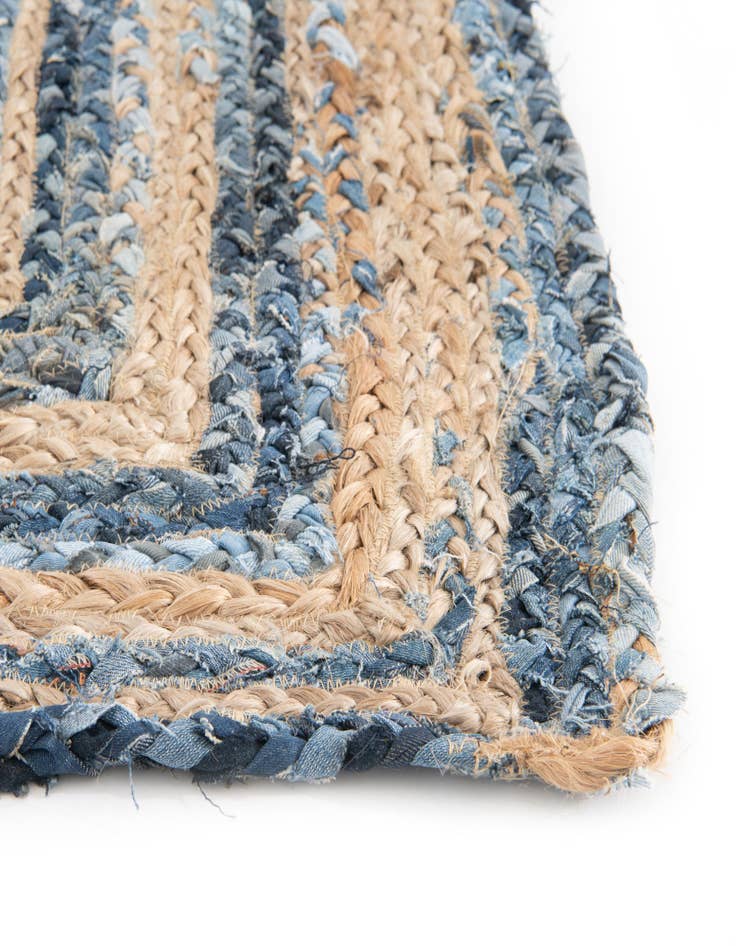 Detail image of  3' 7 x 6' 1  Hand Braided Chindi Rug