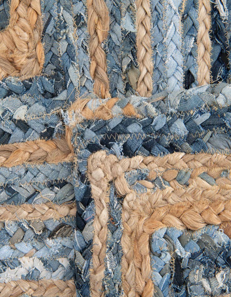 Detail image of  3' 7 x 6' 1  Hand Braided Chindi Rug