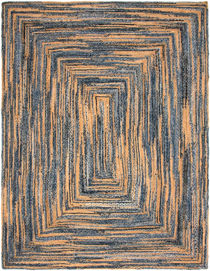 Detail image of  9' x 12'  Hand Braided Chindi Rug