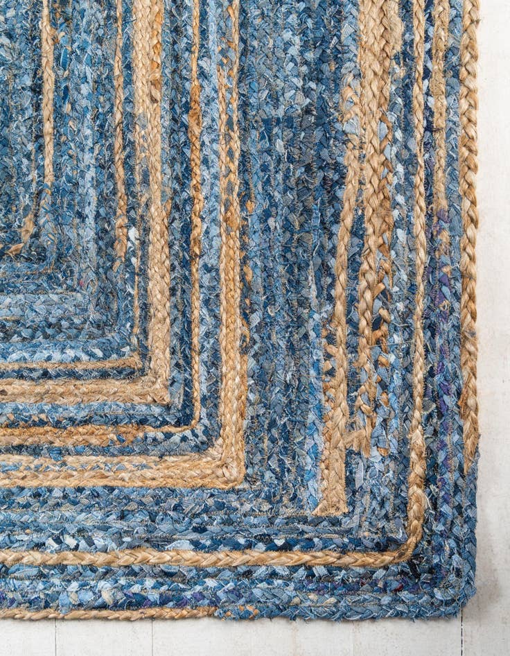 Detail image of  8' x 10'  Hand Braided Chindi Rug