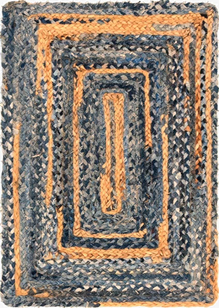  2' x 3' 1  Hand Braided Chindi Rug