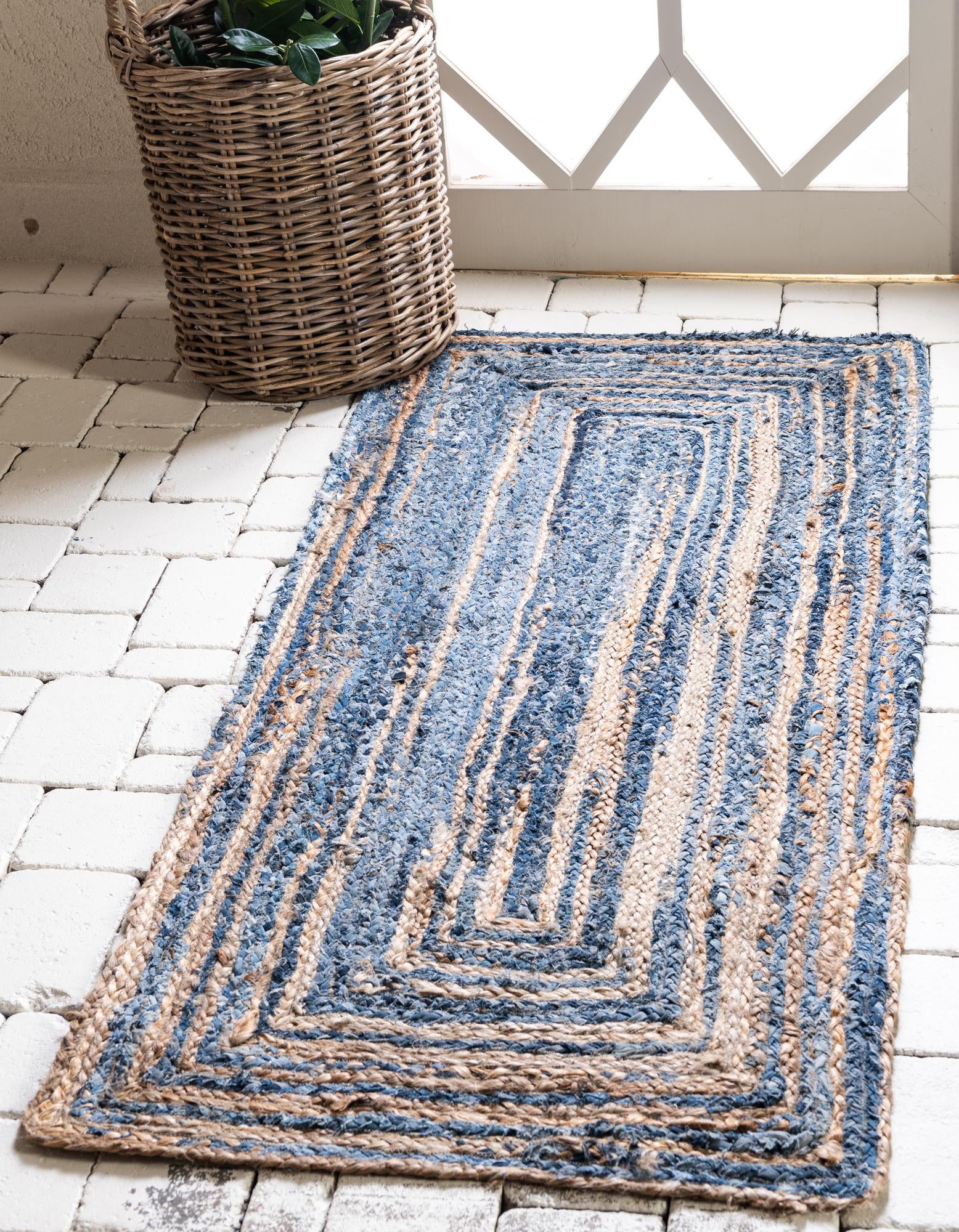  2' 6 x 6' 1  Hand Braided Chindi Runner Rug