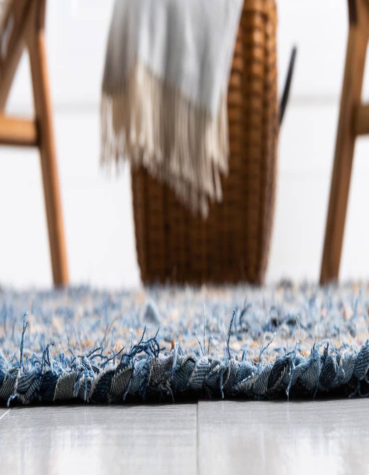 Detail image of  2' 6 x 6' 1  Hand Braided Chindi Runner Rug