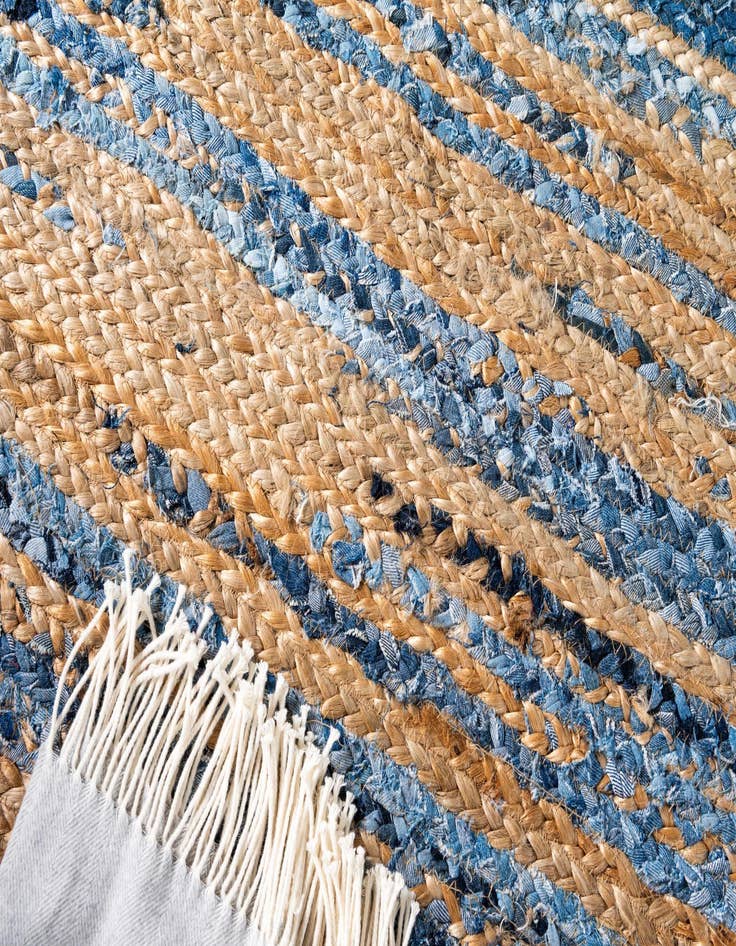 Detail image of  2' 6 x 6' 1  Hand Braided Chindi Runner Rug
