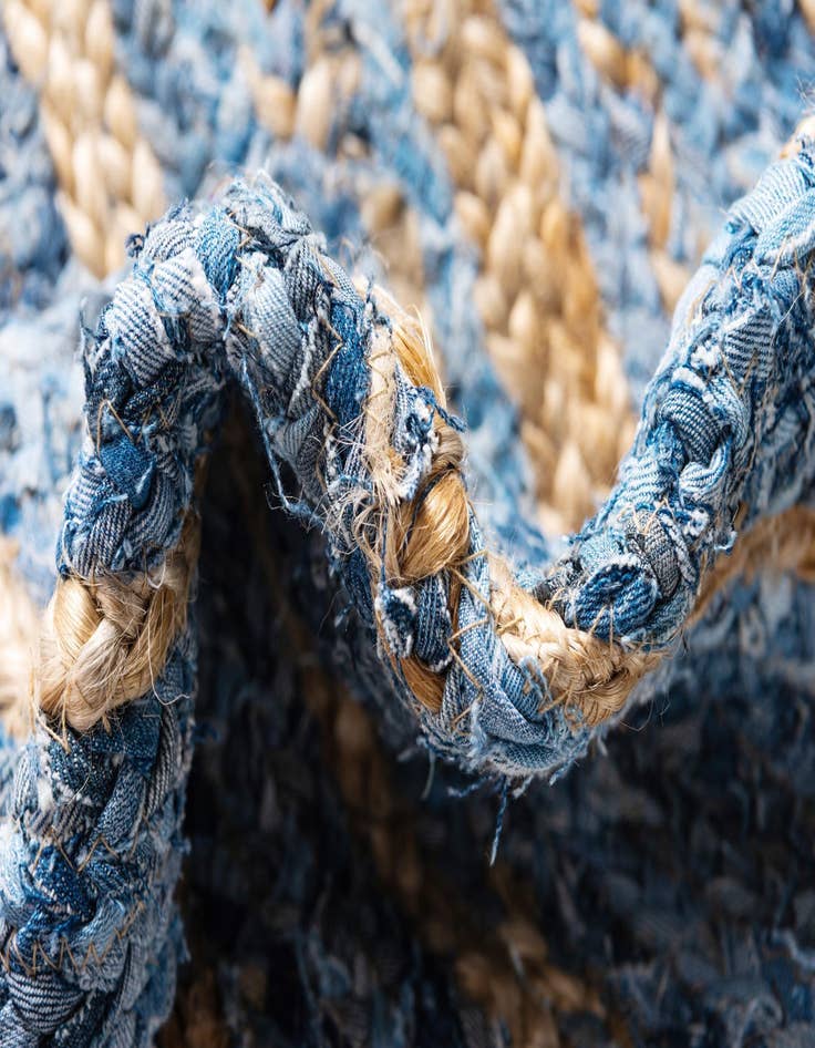 Detail image of  2' 6 x 6' 1  Hand Braided Chindi Runner Rug