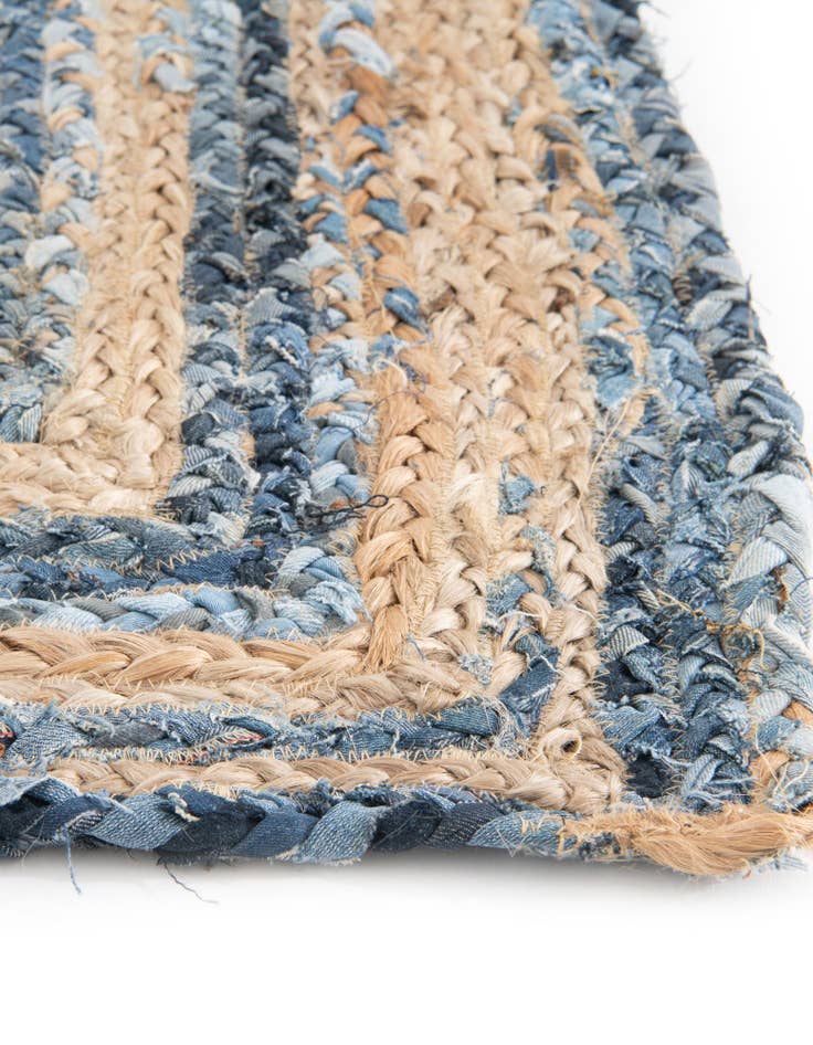 Detail image of  2' 6 x 6' 1  Hand Braided Chindi Runner Rug