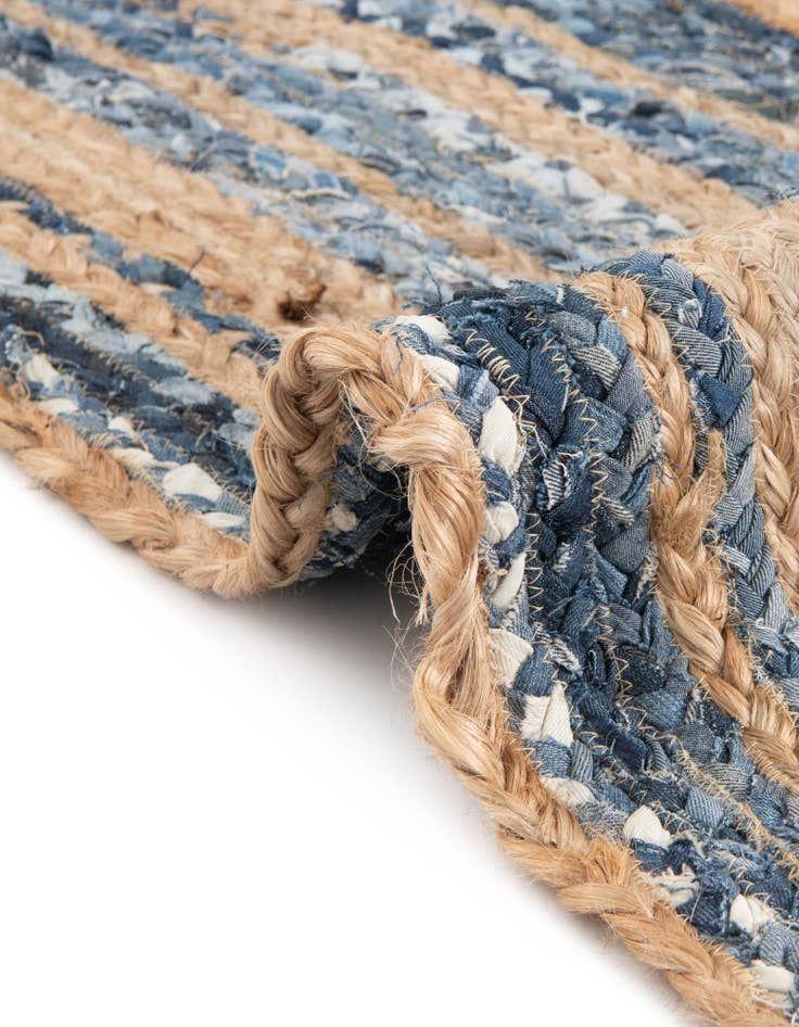 Detail image of  2' 6 x 6' 1  Hand Braided Chindi Runner Rug