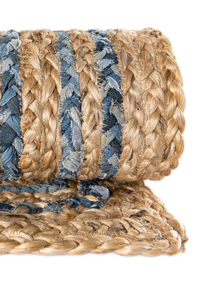 Detail image of  2' 6 x 6' 1  Hand Braided Chindi Runner Rug