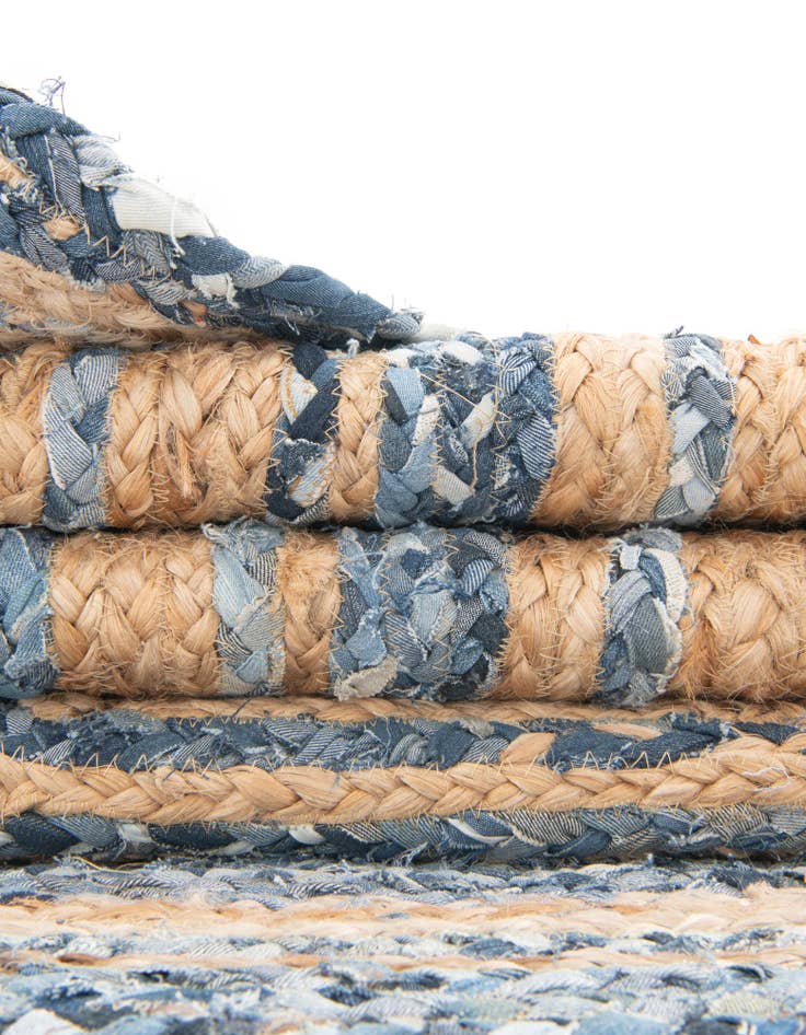 Detail image of  2' 6 x 6' 1  Hand Braided Chindi Runner Rug