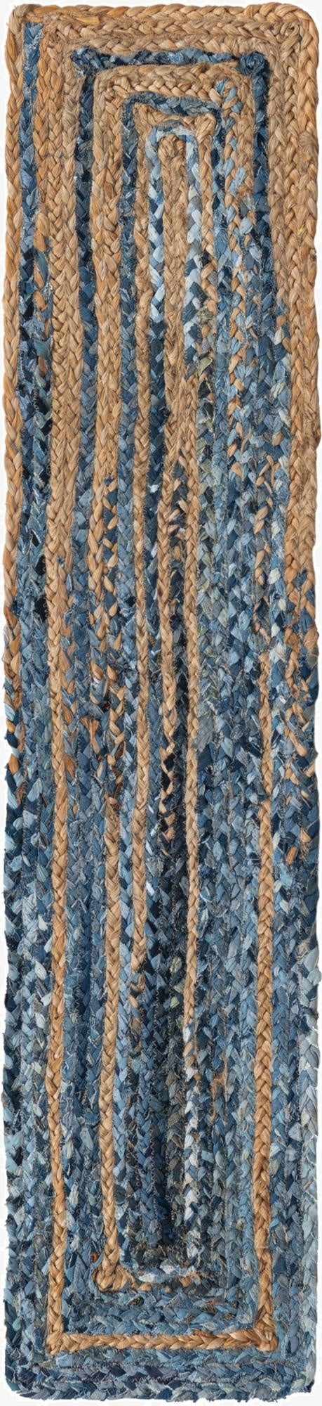  1' 2 x 8'  Hand Braided Chindi Table Runner Rug