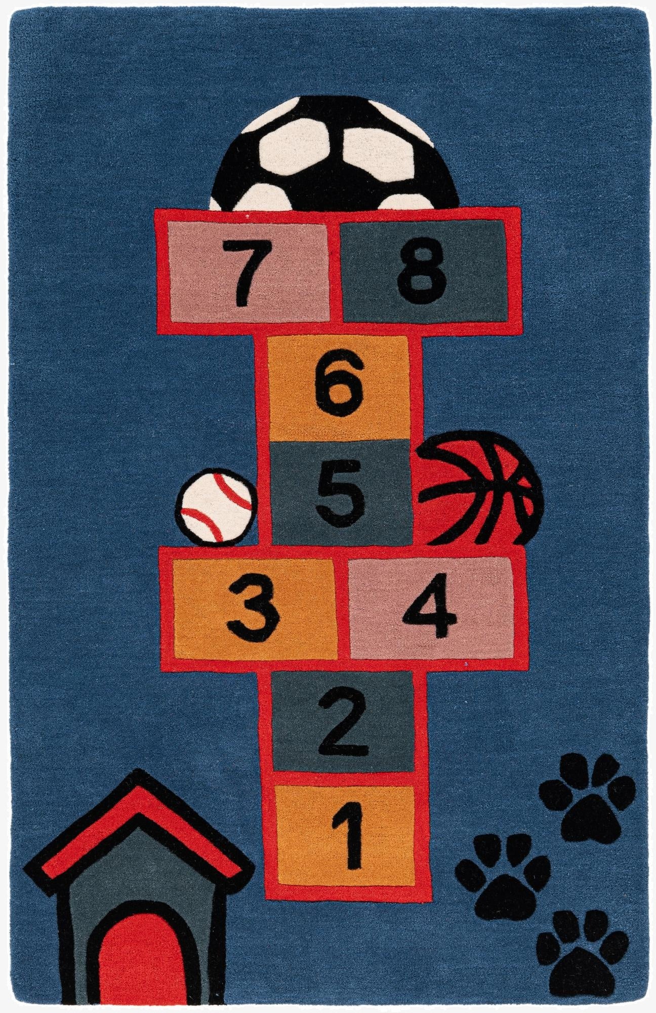  3' 1 x 5' 1 Playtime Kids Wool Freeform Rug