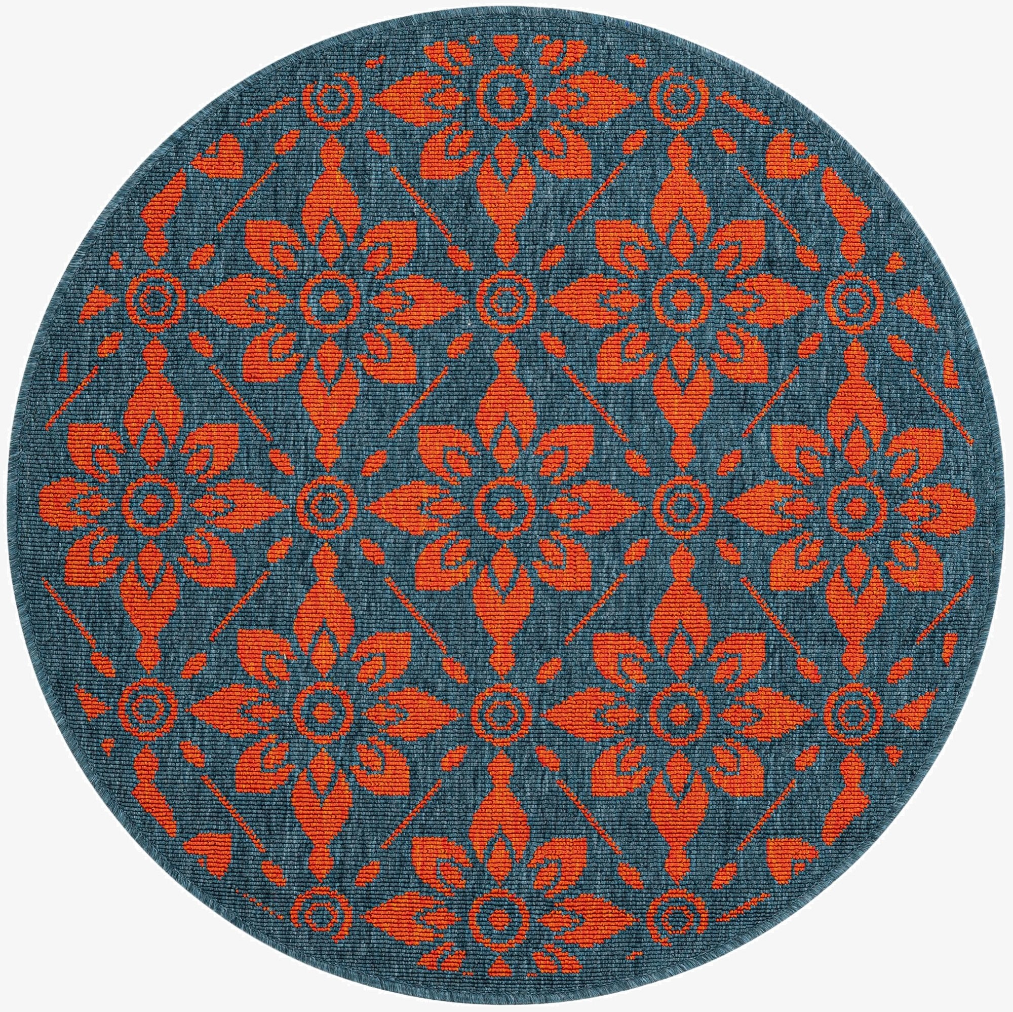  3' x 3'  Washable Lattice Indoor / Outdoor Round Rug