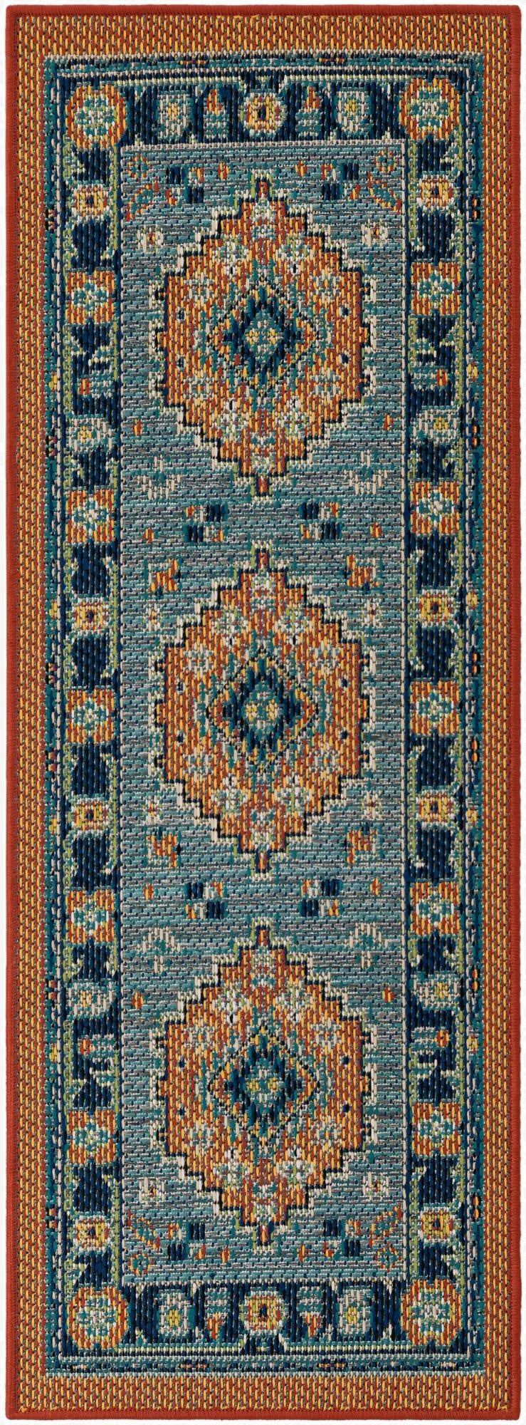  2' x 5'  Washable Baja Indoor / Outdoor Runner Rug