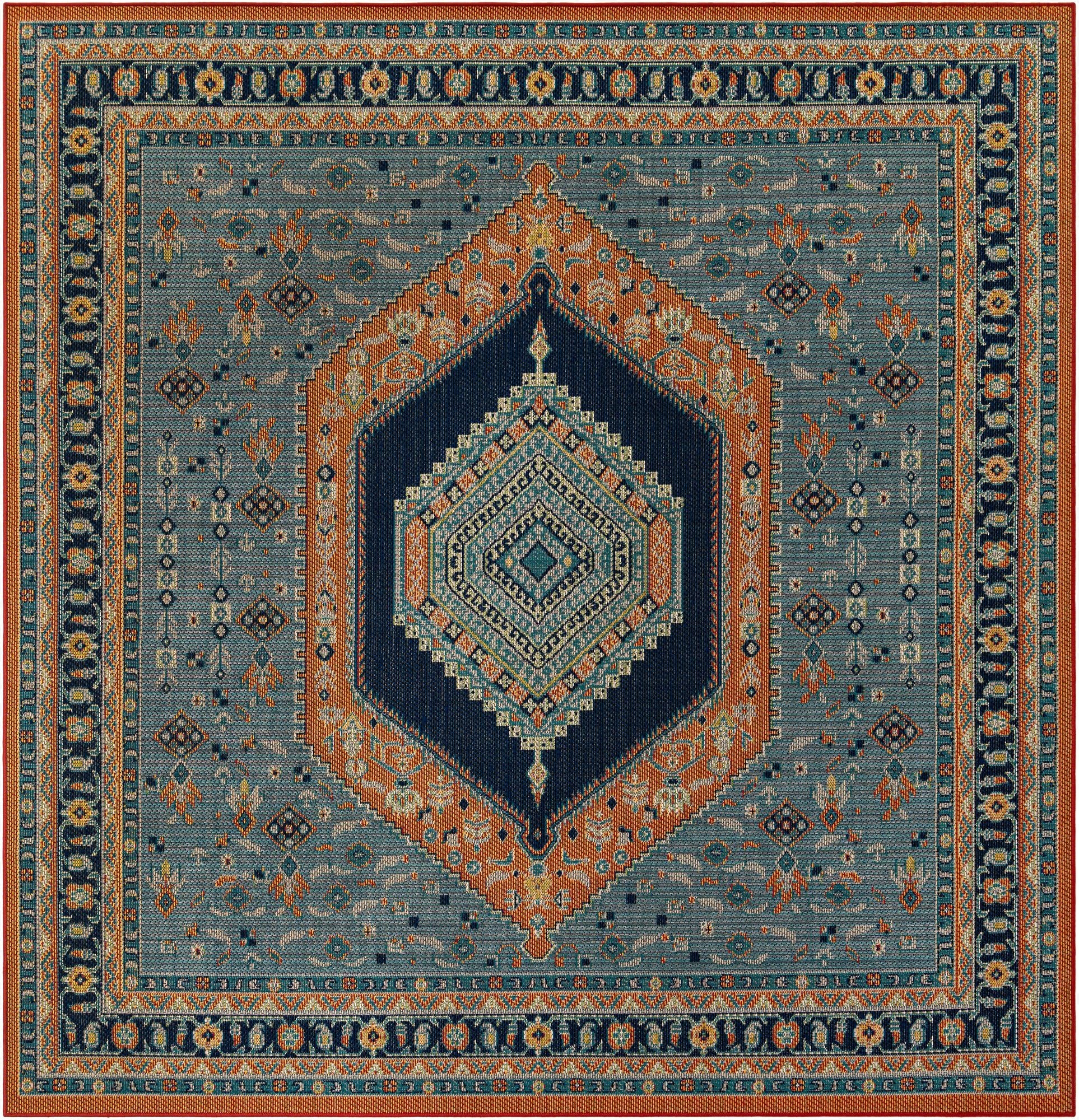  10' x 10'  Washable Baja Indoor / Outdoor Square Rug