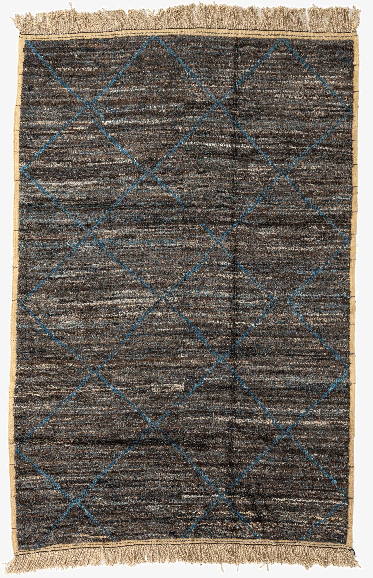  6' 2 x 9' 3  Hand Knotted Moroccan Wool Rug