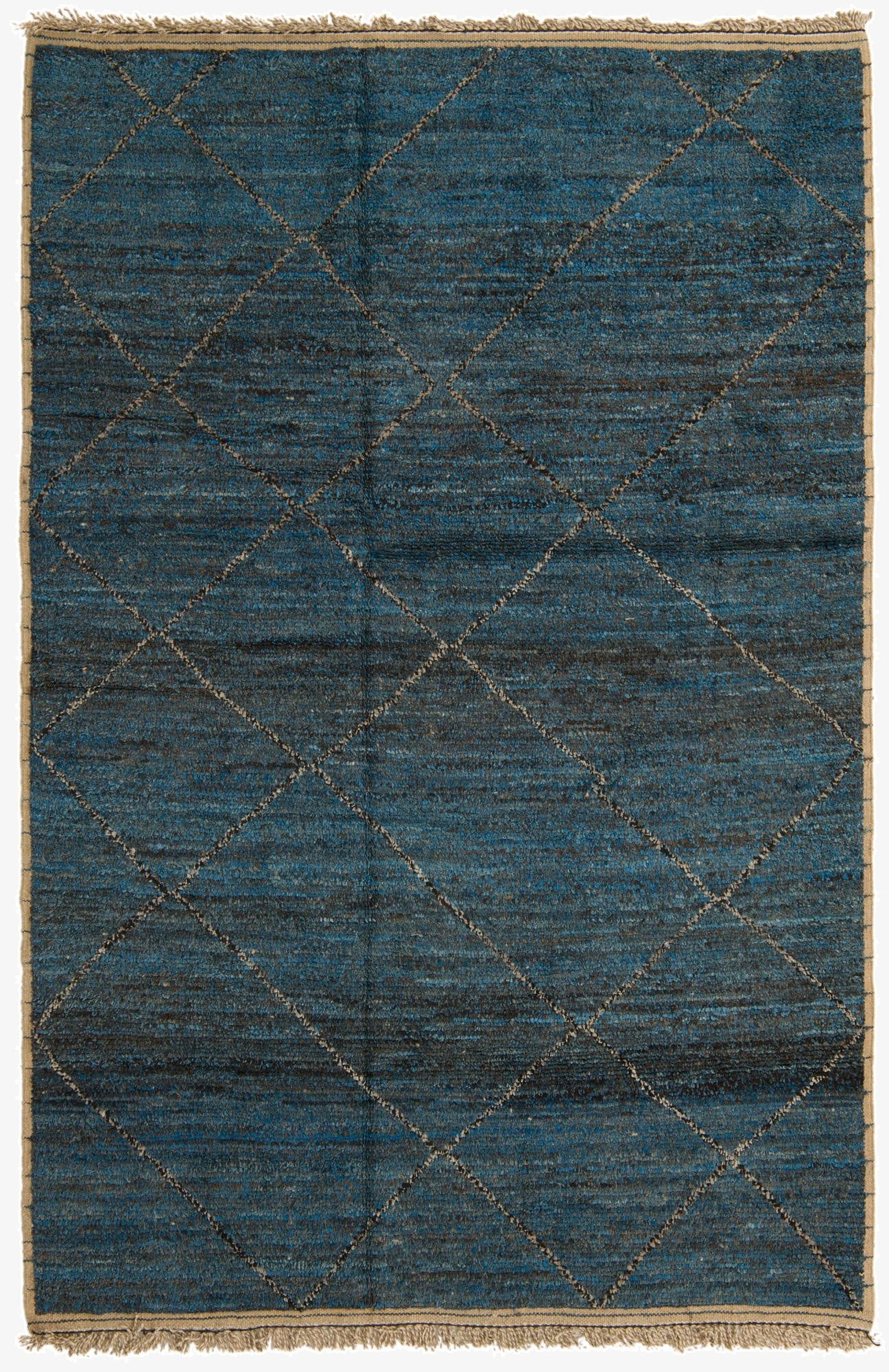  6' 4 x 9' 6  Hand Knotted Moroccan Wool Rug