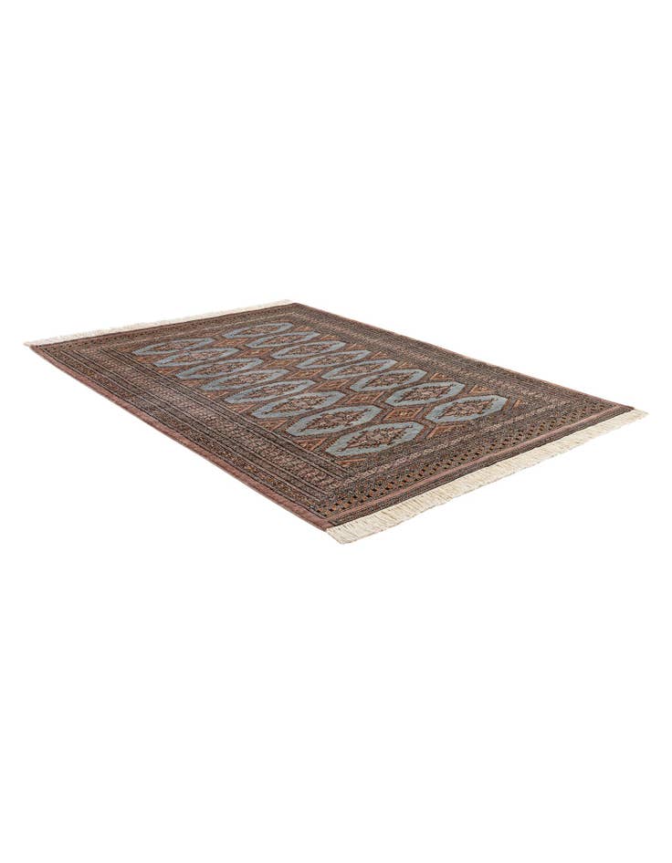 Detail image of  4' 2 x 5' 9  Hand Knotted Bokhara Wool Rug